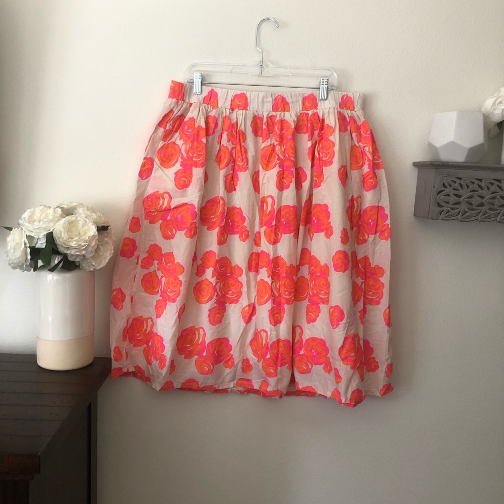 Lane Bryant floral flowy skirt pink orange size 14/16